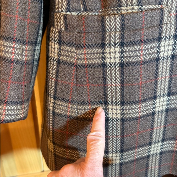 Vintage 80s Evan Picone Brown Plaid Double-Breasted Blazer M flaws 2 for $30 - Picture 6 of 16